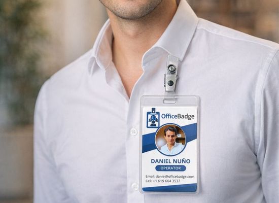 Miniatura de Gafete de Oficina Esencial — Vertical (Clip) 2